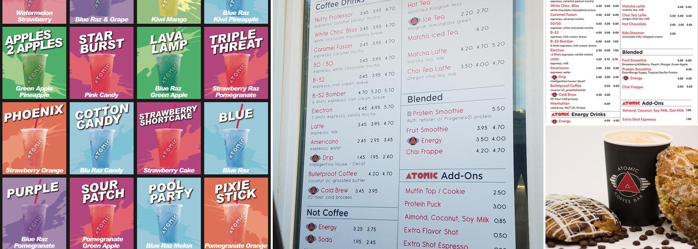 Atomic Coffee Bar Menu