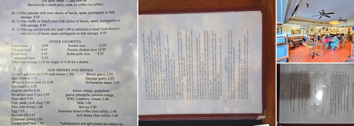 Black Rock Cafe Menu