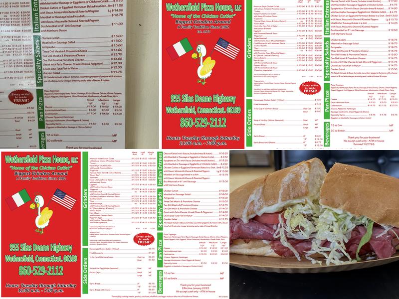 Wethersfield Pizza House Menu