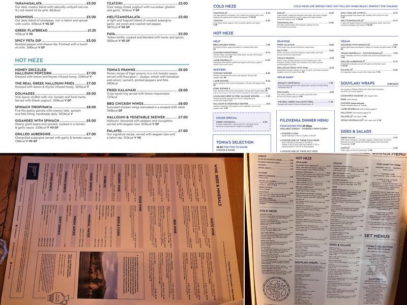 The Real Greek - Westfield Stratford City Menu