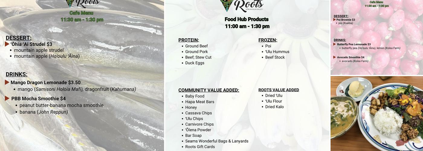 Roots Café Menu