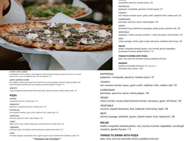 Tinder Hearth Menu