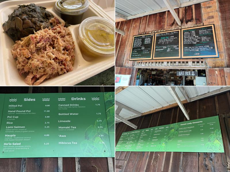 Waiahole Poi Factory Menu