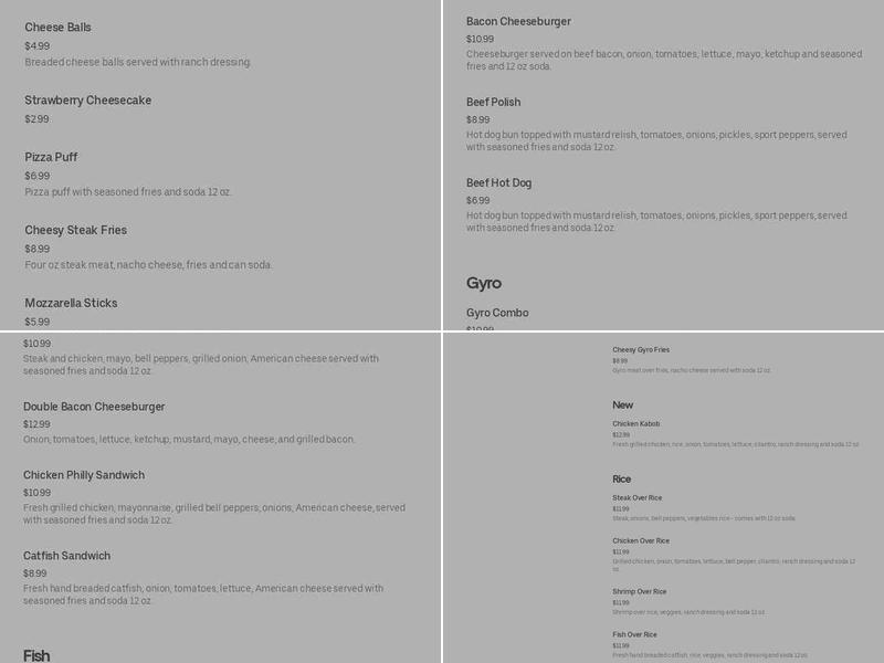 Philly Steaks And Fries Menu