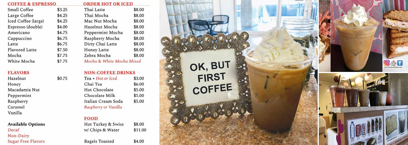 Coral Cafe Menu