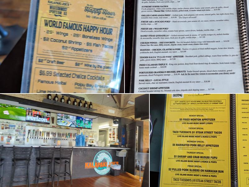 Kalapaki Joe's POIPU Menu