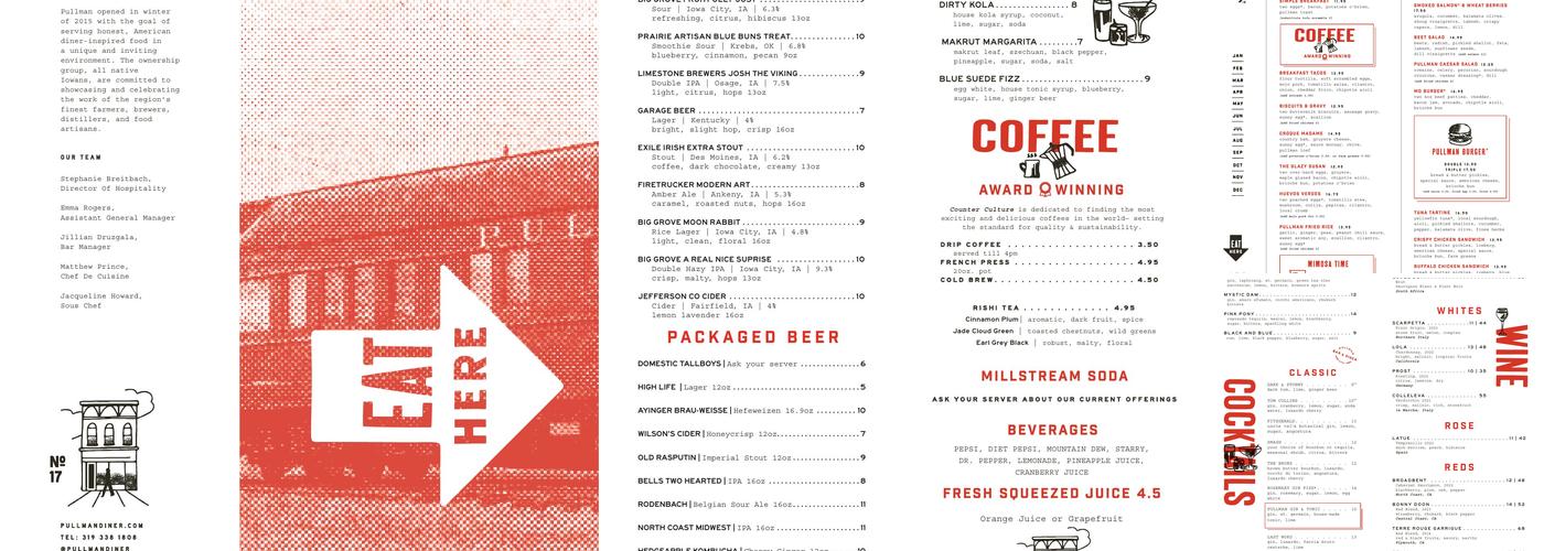 Pullman Bar & Diner Menu