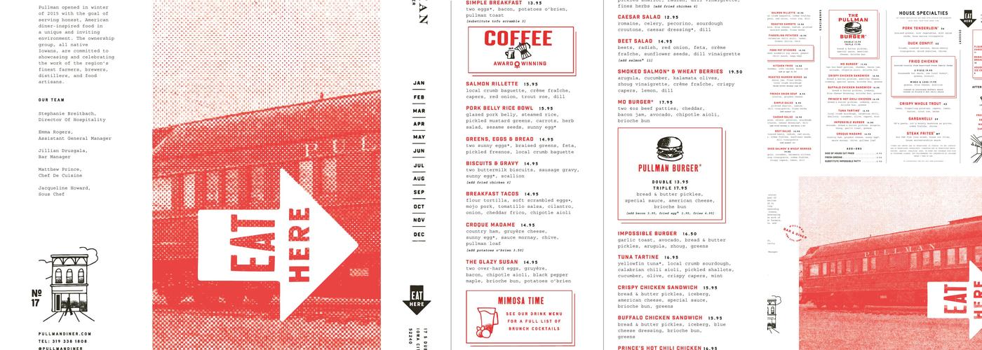 Pullman Bar & Diner Menu