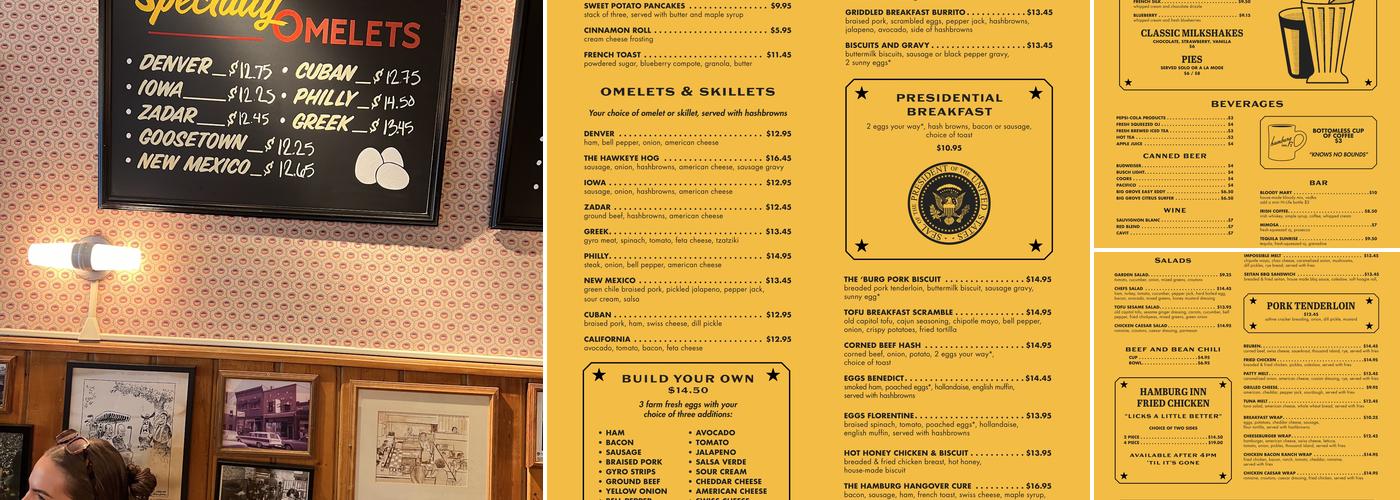 Hamburg Inn No. 2 Menu