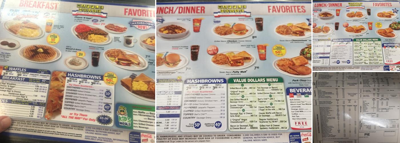 Waffle House Menu