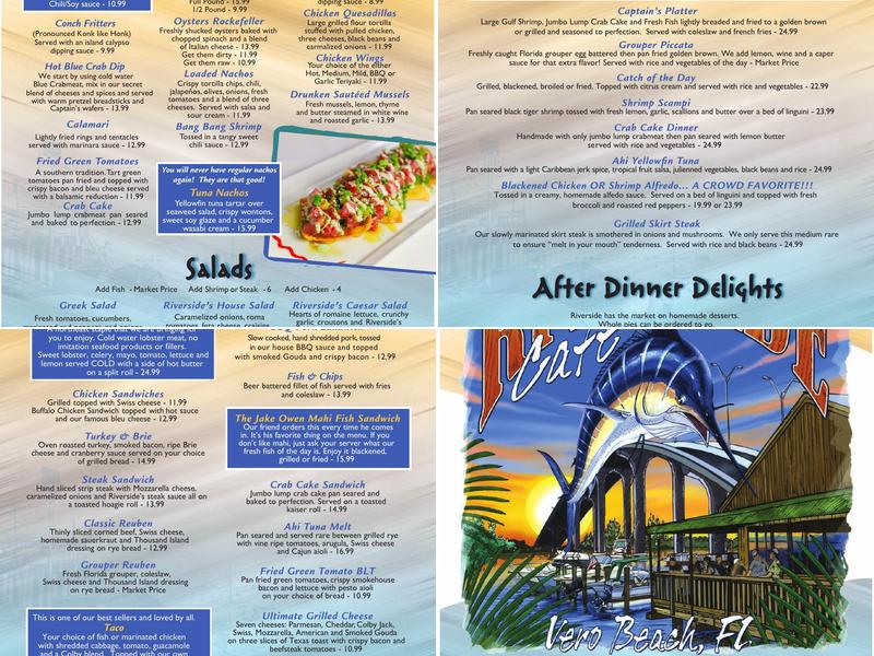 Riverside Cafe Menu