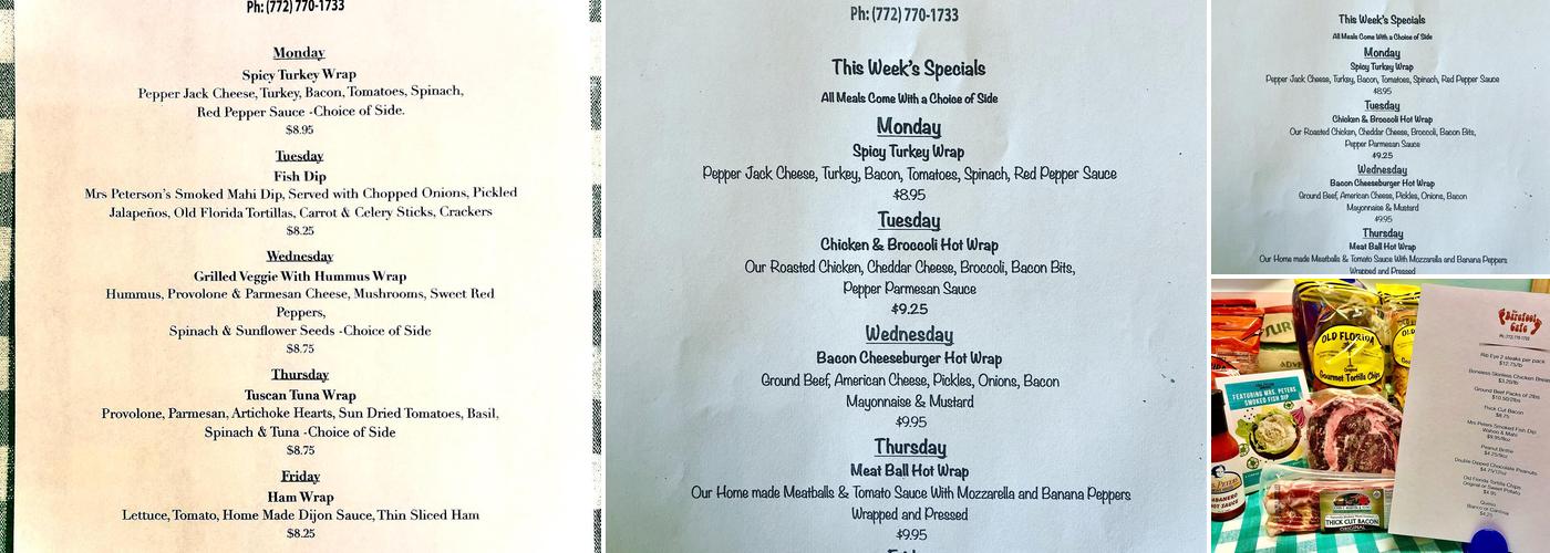 Barefoot Cafe Menu