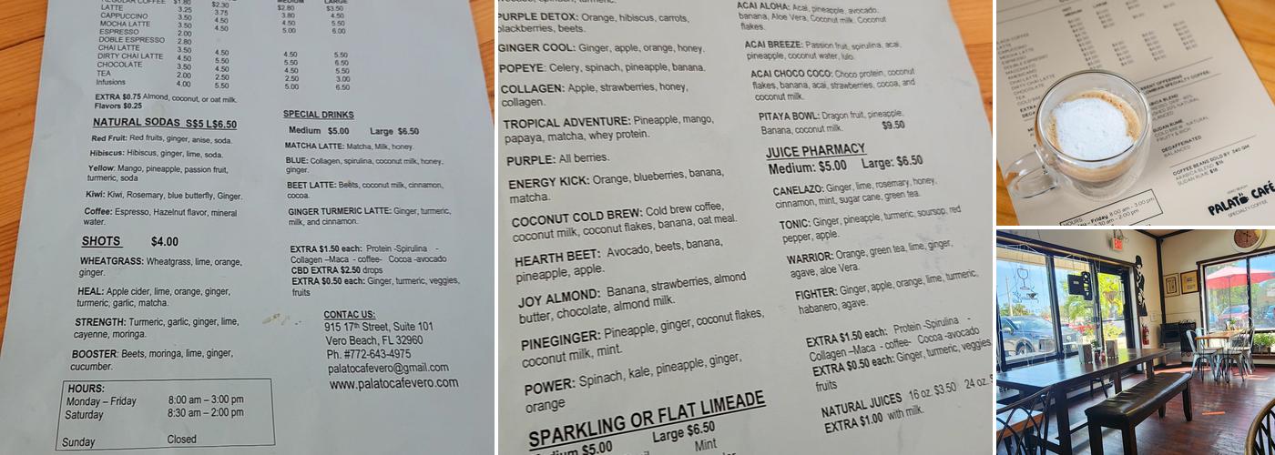 Palato Cafë Menu