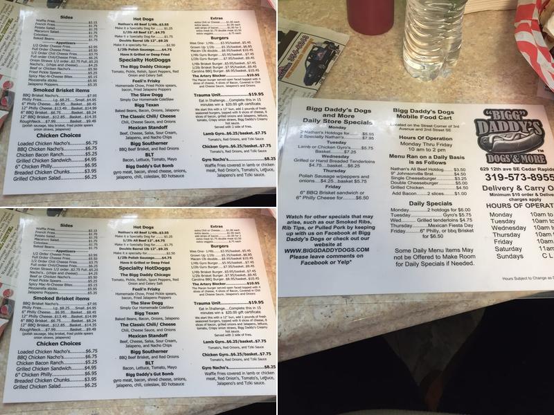 Big Daddy's Pub & Grub Menu