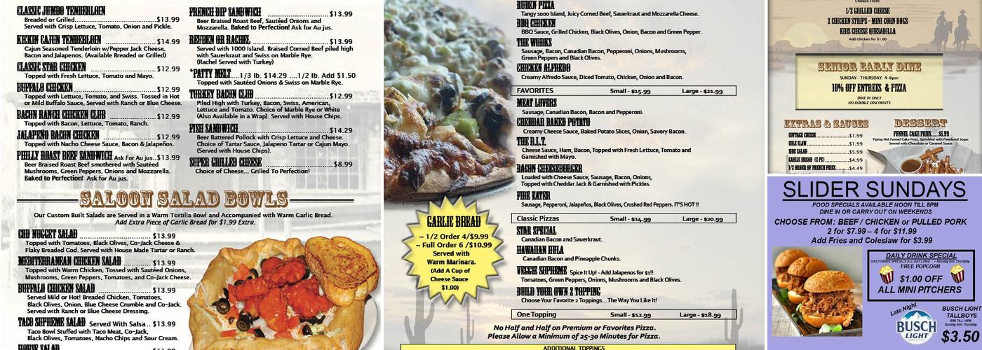 Star Bar & Grill Menu