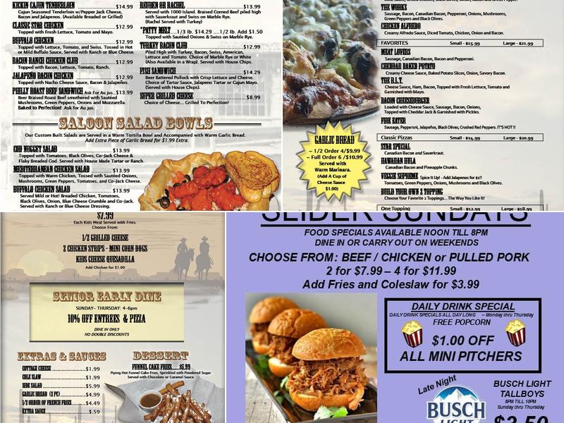 Star Bar & Grill Menu