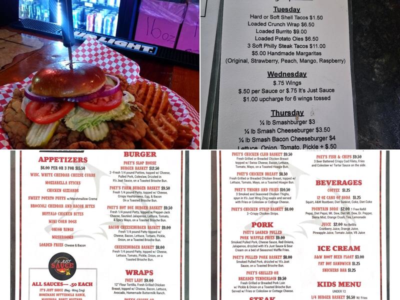 Foxy's Chill and Grill Menu