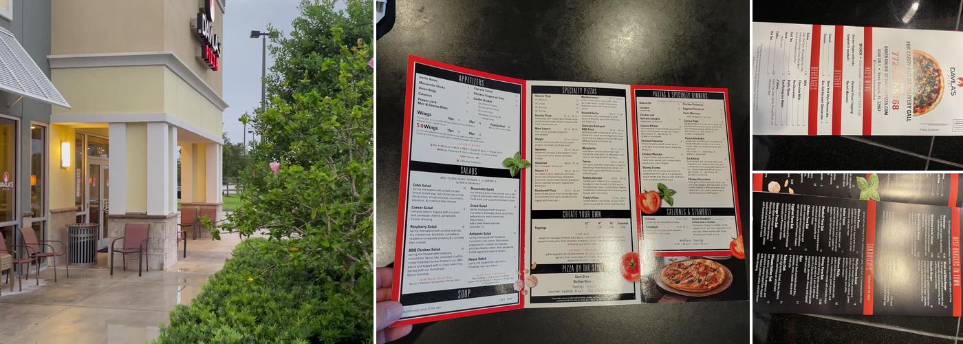Davila's Pizza Menu