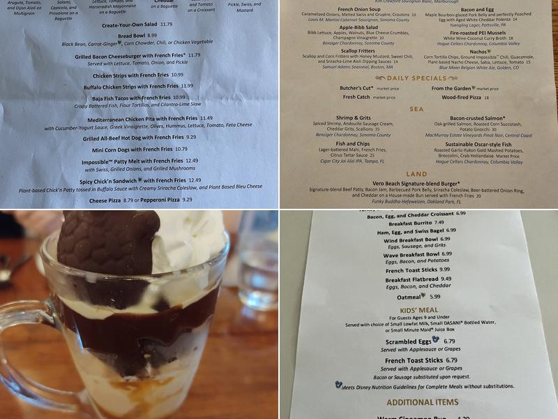 Wind & Waves Grill Menu