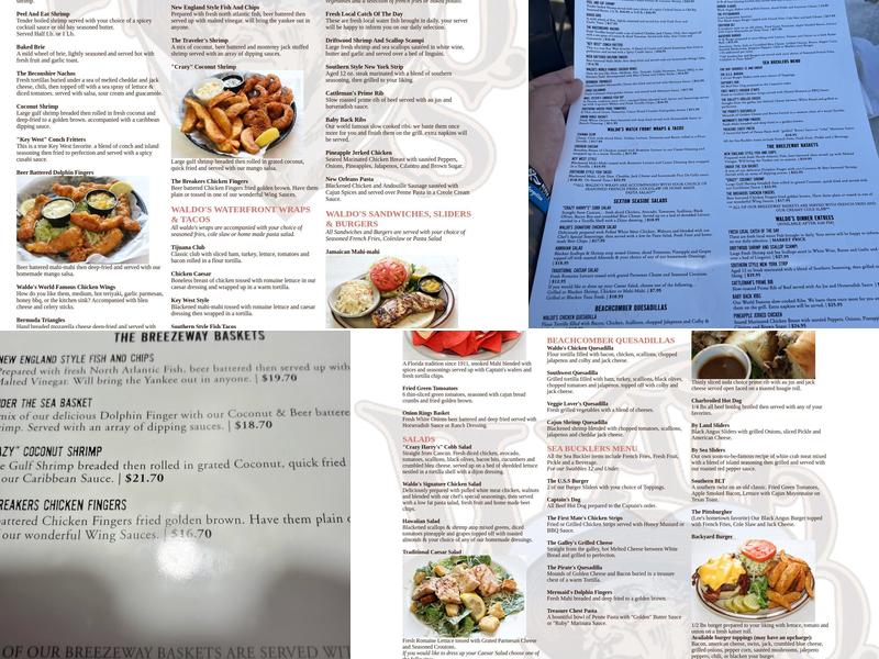 Waldo's Restaurant Menu