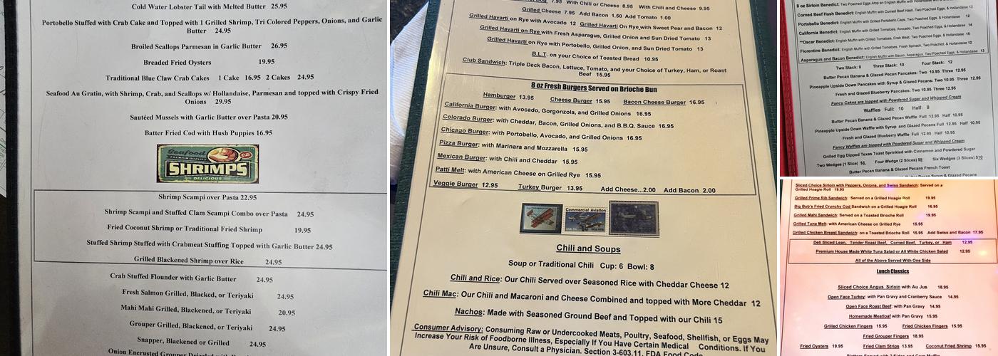 C.J. Cannon's Menu