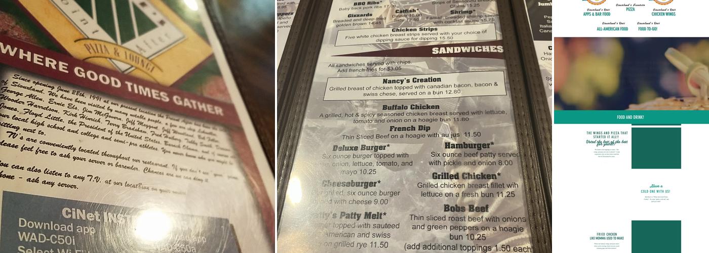 Bob Roe's Point After Menu