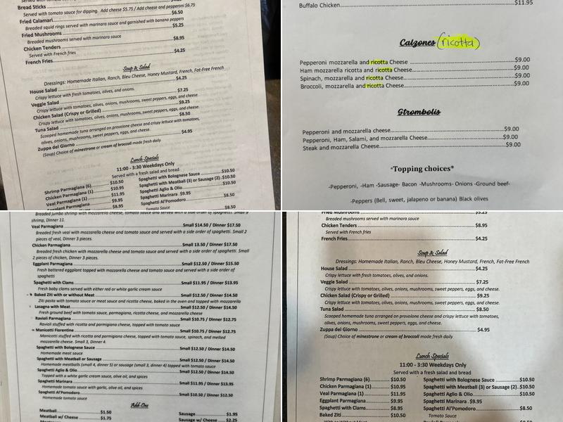 Castiglia | Italian Eatery Menu