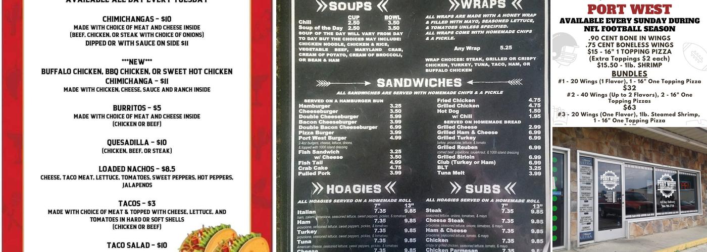 Port West Restaurant Menu