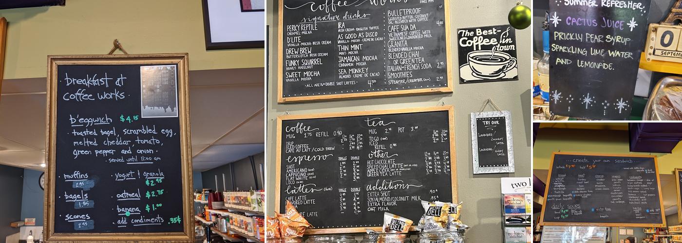 Pierce Street Coffee Works Menu