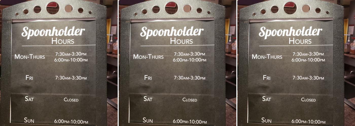 Spoonholder Cafe Menu