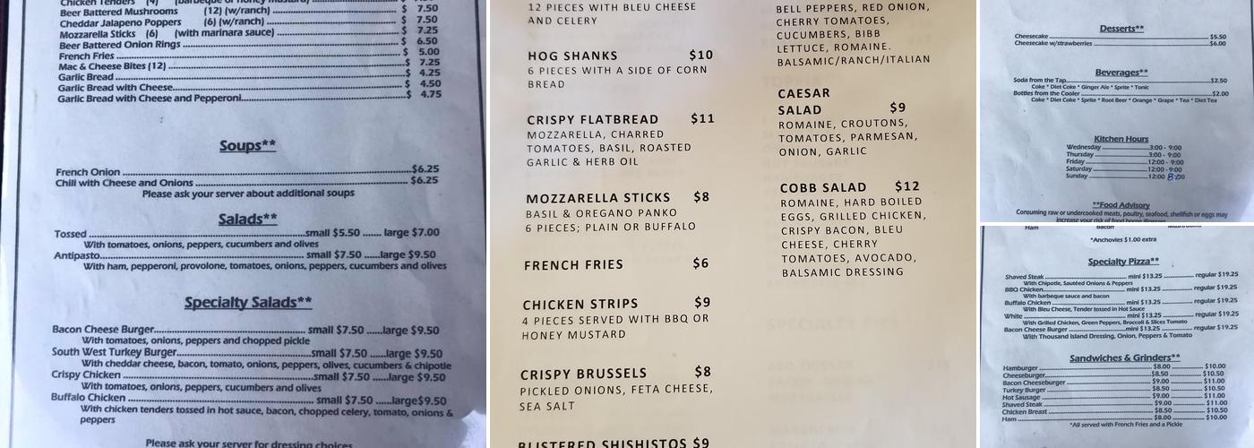 MJ Tuckers Pizza & Pub Menu