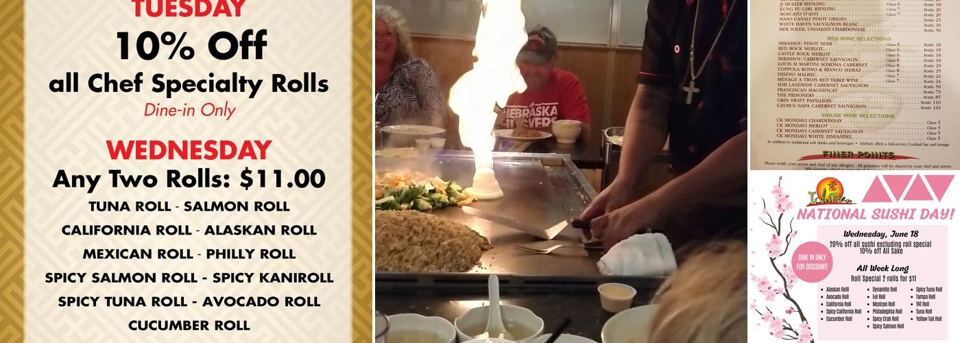 Tokyo Japanese Steakhouse & Sushi Bar Menu