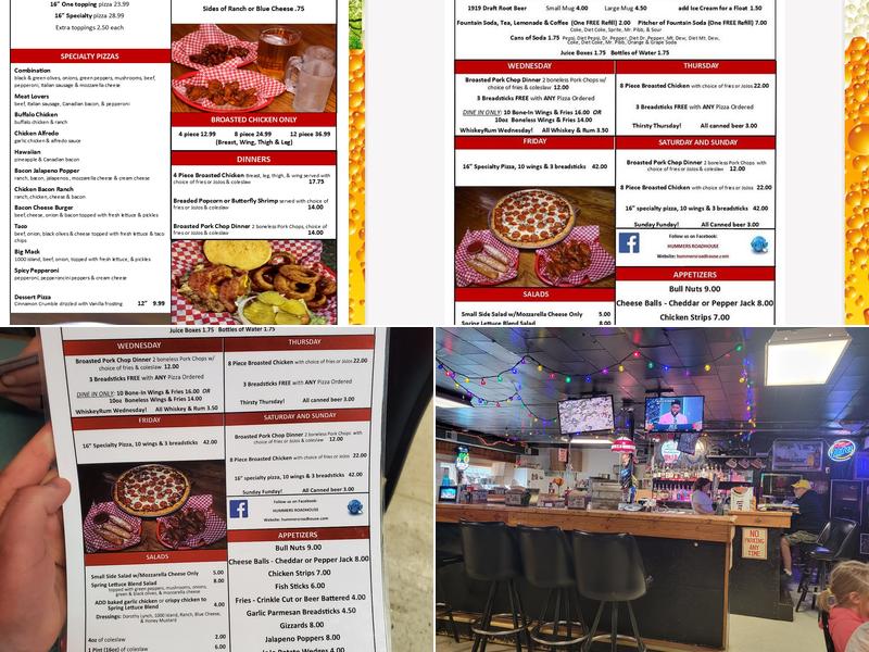 Hummers Roadhouse Bar & Grill Menu