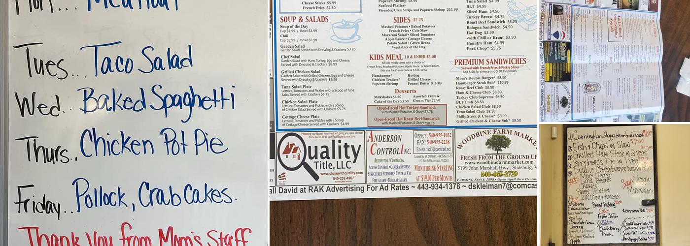 Mom's Country Kitchen Menu