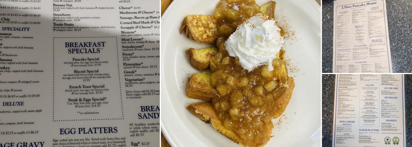 L'Dees Pancake House Menu
