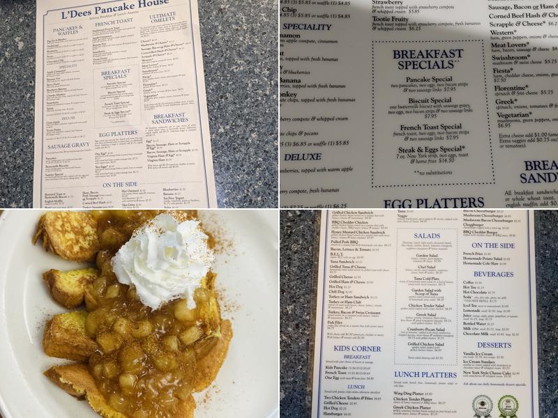 L'Dees Pancake House Menu