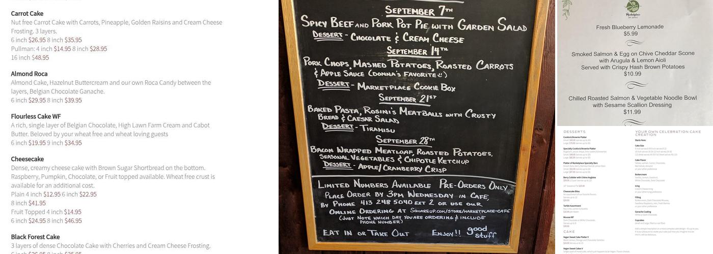 The Marketplace Kitchen and Cafe Menu