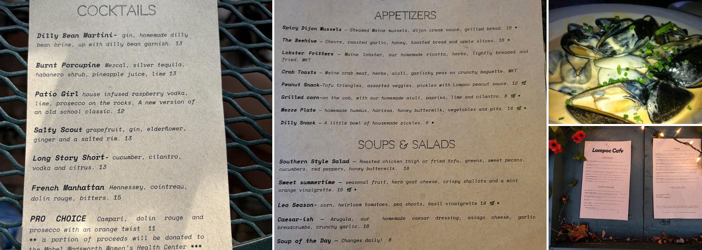 Lompoc Cafe Menu