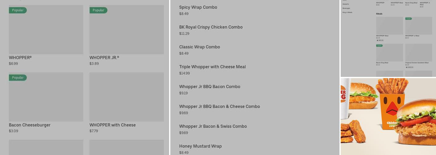 Burger King Menu