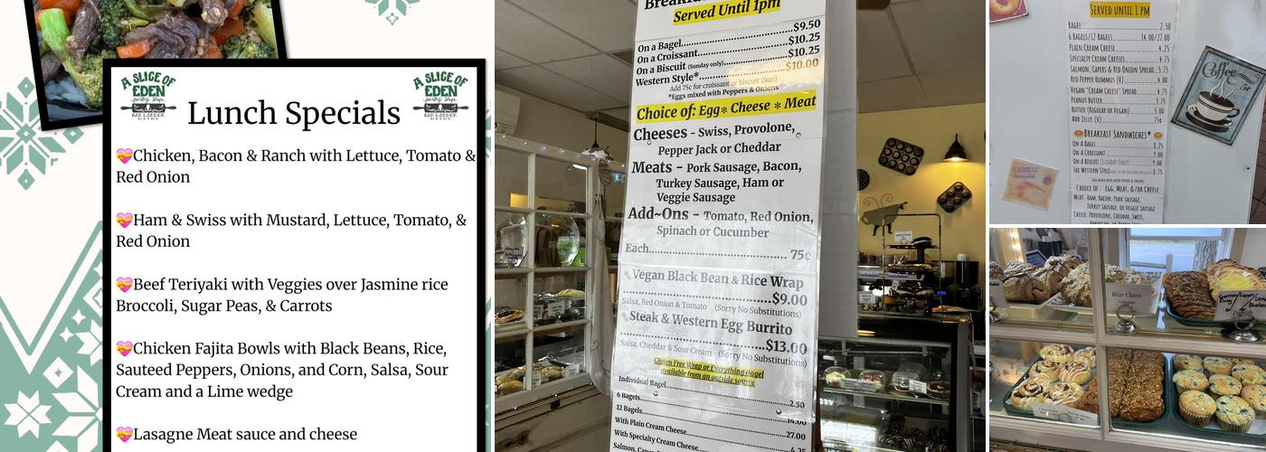 A Slice of Eden Menu