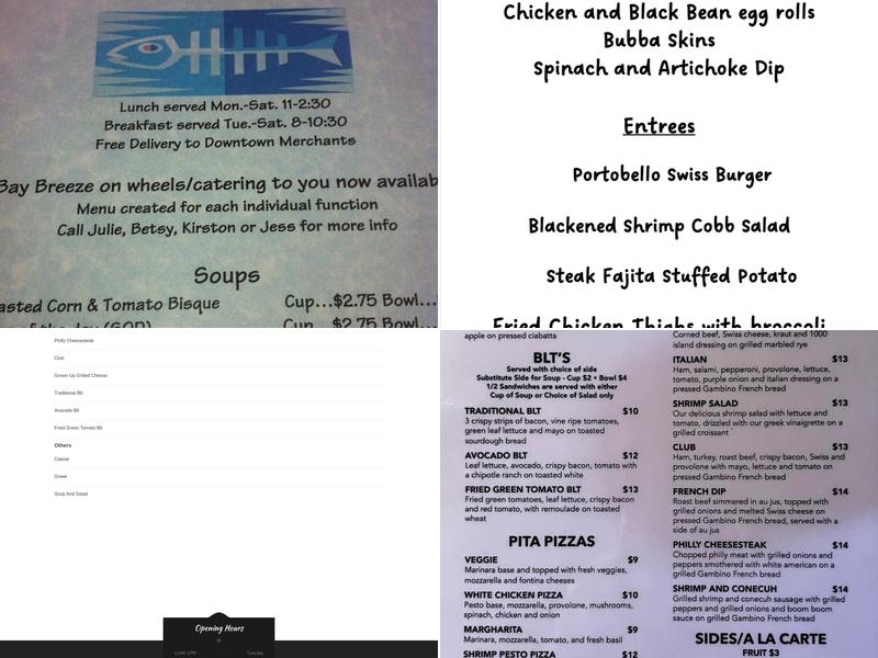 Bay Breeze Cafe Menu