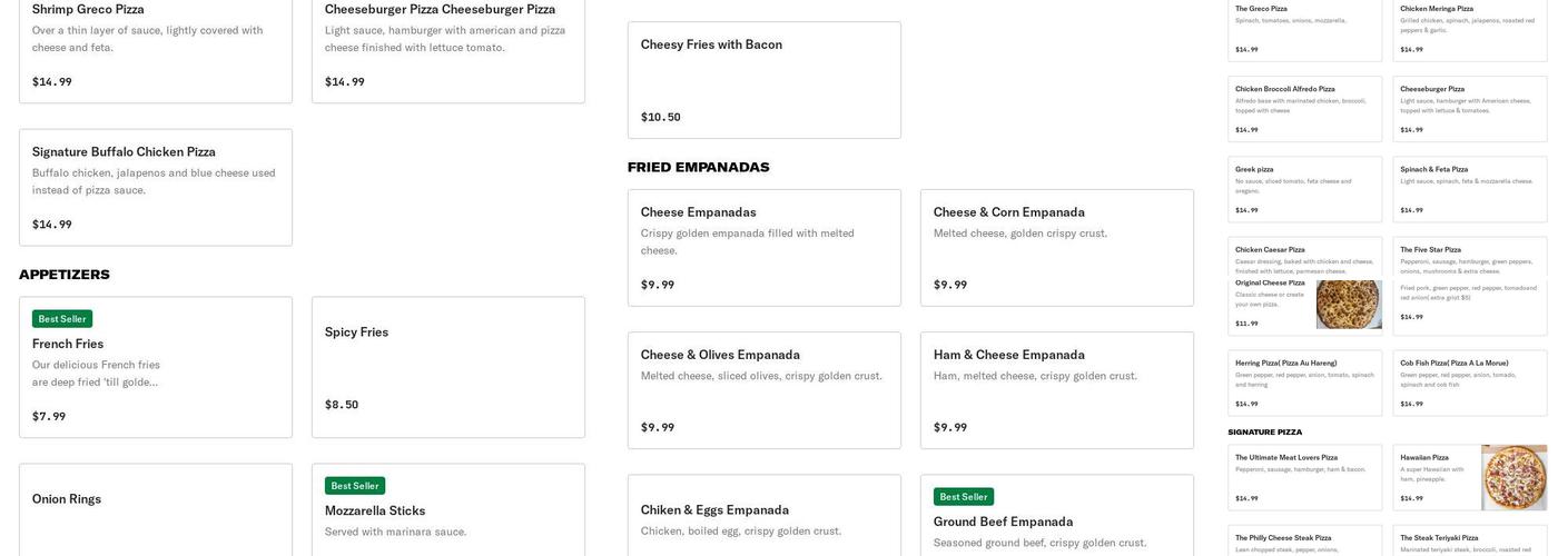 Five star pizza & more Menu