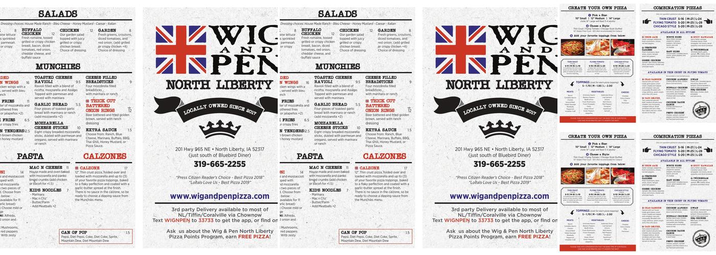 Wig & Pen Pizza North Liberty Menu