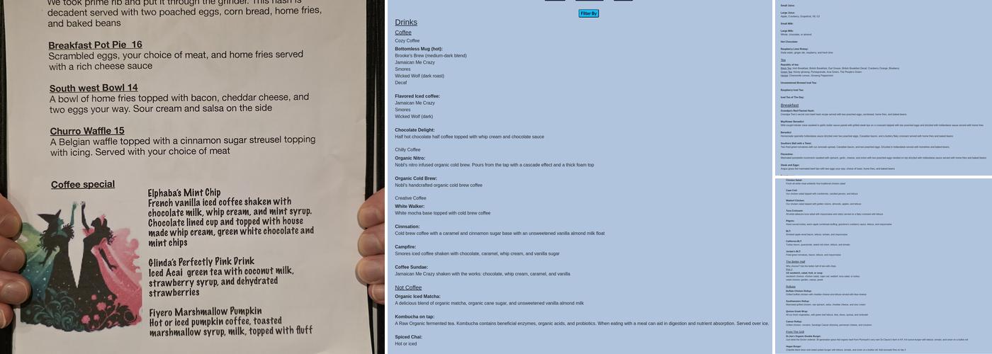 Will & Co. Cafe Menu