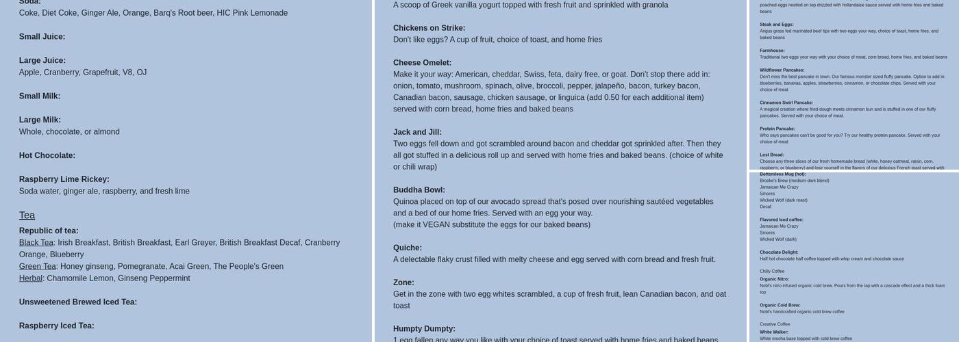 Will & Co. Cafe Menu