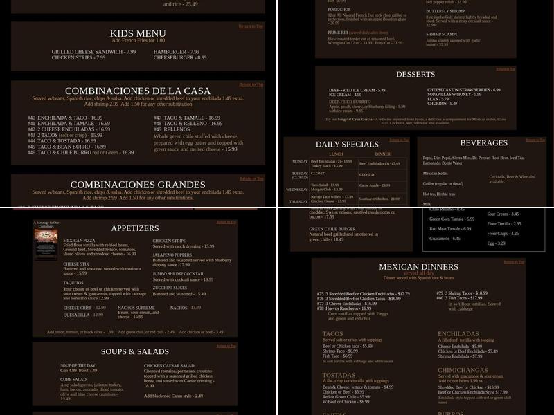Licano's Menu