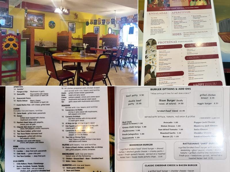 Gustavo's Mexican Restaurant and Bar Menu