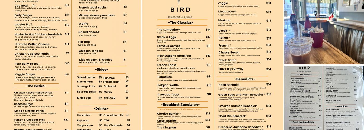 Early Bird Menu