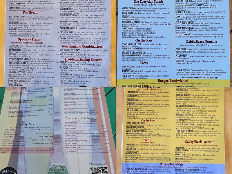 The CabbyShack Menu