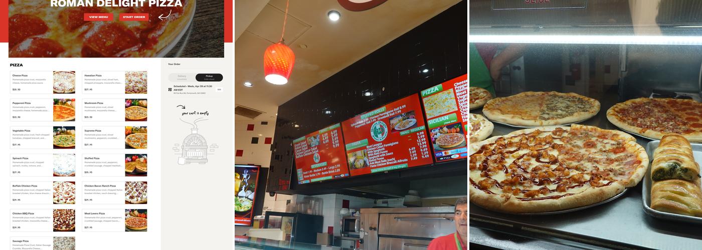 Roman Delight Pizza Menu